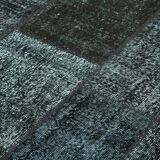 Handmade anatolian vintage 172 cm x 241 cm black patchwork carpet