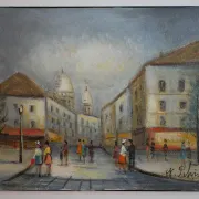 Michel Pabois - Montmartre before the storm - Oil on canvas signed.