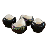 Lot of iridescent earthenware salerons
