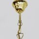 Antique 3-light floral pendant light in gilded metal with glass pendants. 80s