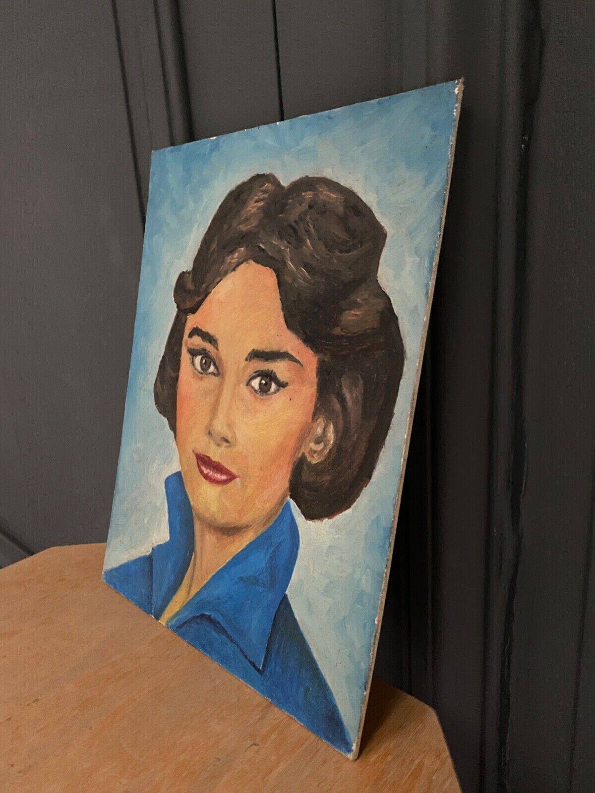 Portrait of a woman oil on hardboard 20th century