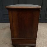 19th century Louis XVI style chest of drawers, white marble, fluted 4 drawers