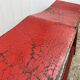 Red end of bed bench in solid wood with cracked effect Chinese style 1950