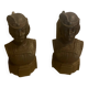 Paire de chenets en fonte visage