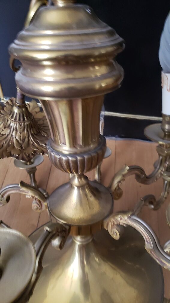 Monumental bronze chandelier