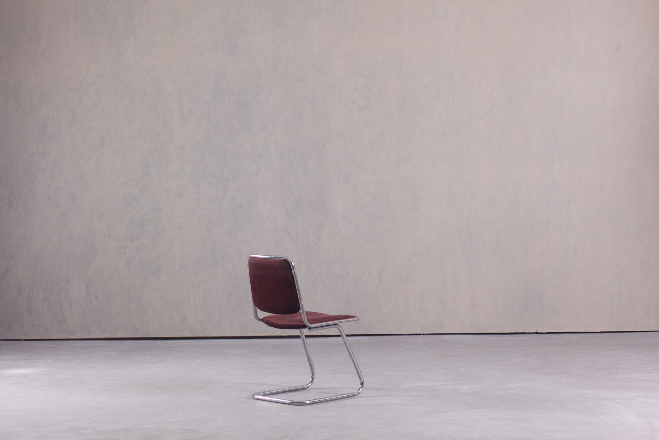 Vintage tubular steel dining chair, Italy, 1970’s