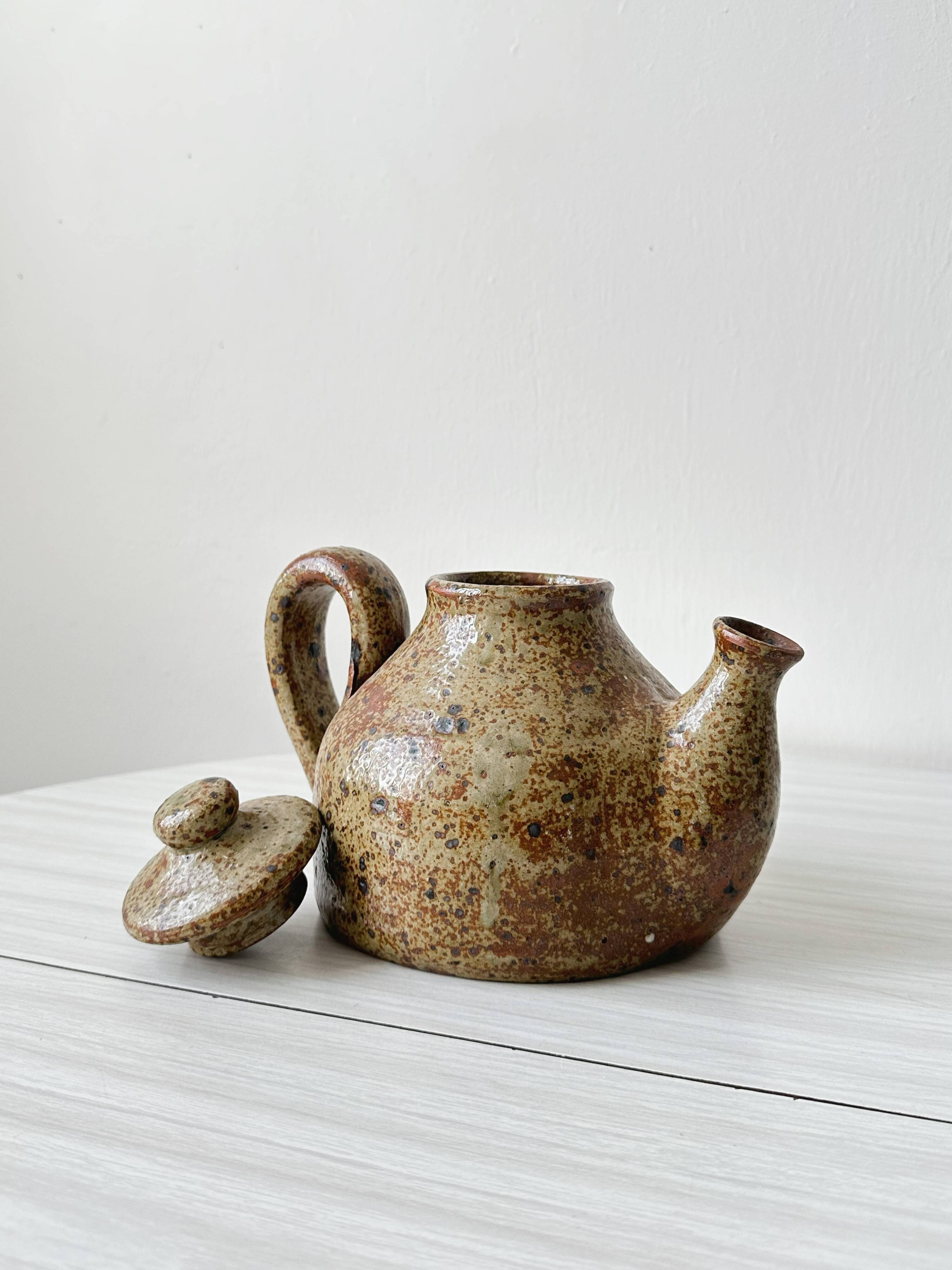 Pyrite stoneware teapot
