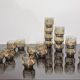 Set of 6 vintage Arcopal glasses in smoked glass country décor "ear of wheat"