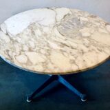 Round coffee table with marble top