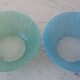 Duo de coupelles années 60 en verre coloré