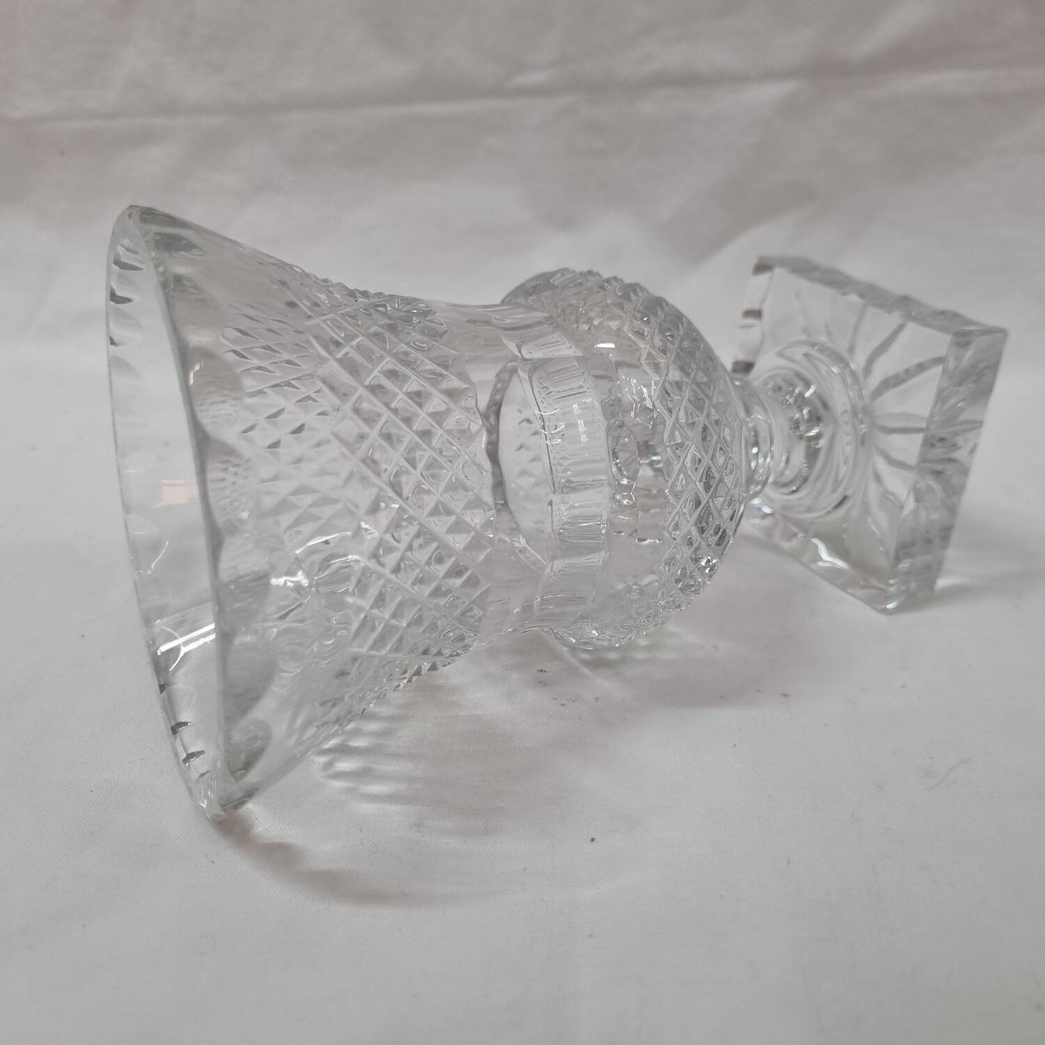 Bohemian piedouche crystal vase