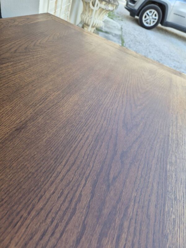 Table de ferme rustique ancienne en chêne massif un tiroir- 1m15