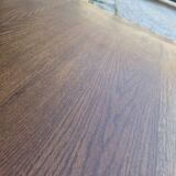 Antique rustic farmhouse table in solid oak with one drawer - 1m15