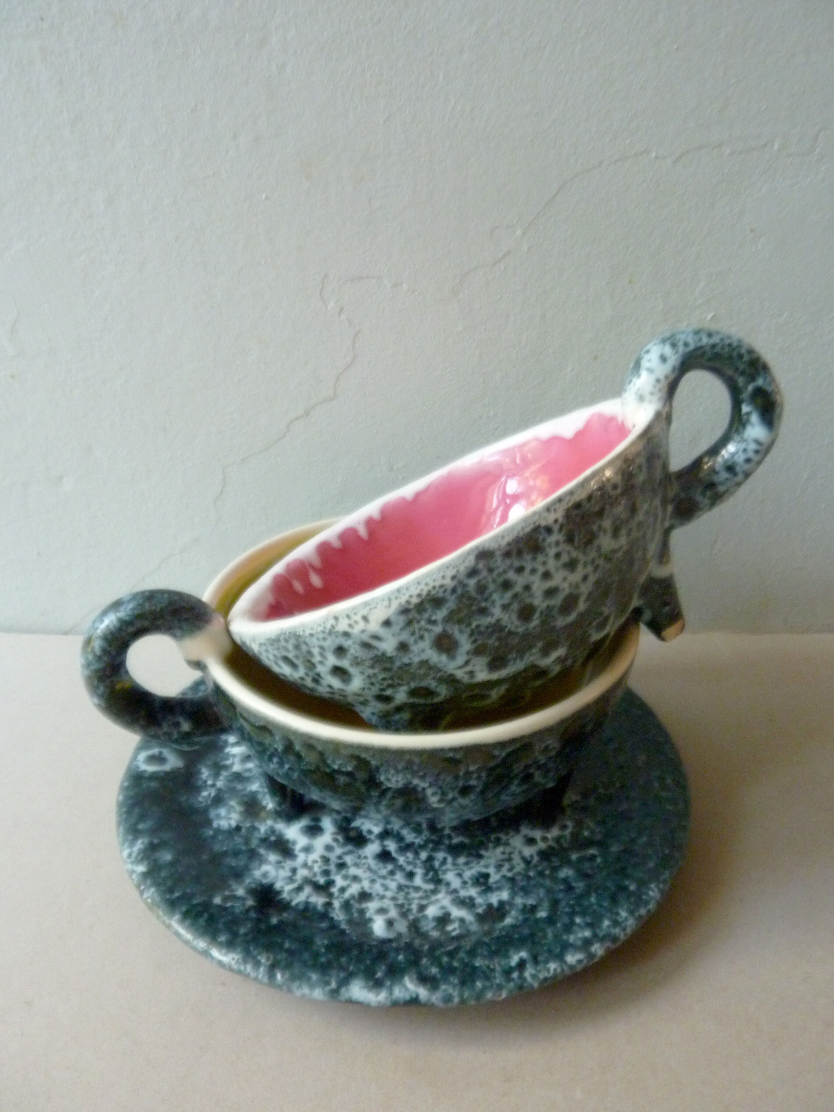 Set of 2 bowls and 1 Luc Vallauris ceramic plate from the 60s