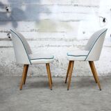 Chaise vintage pied de poule gris