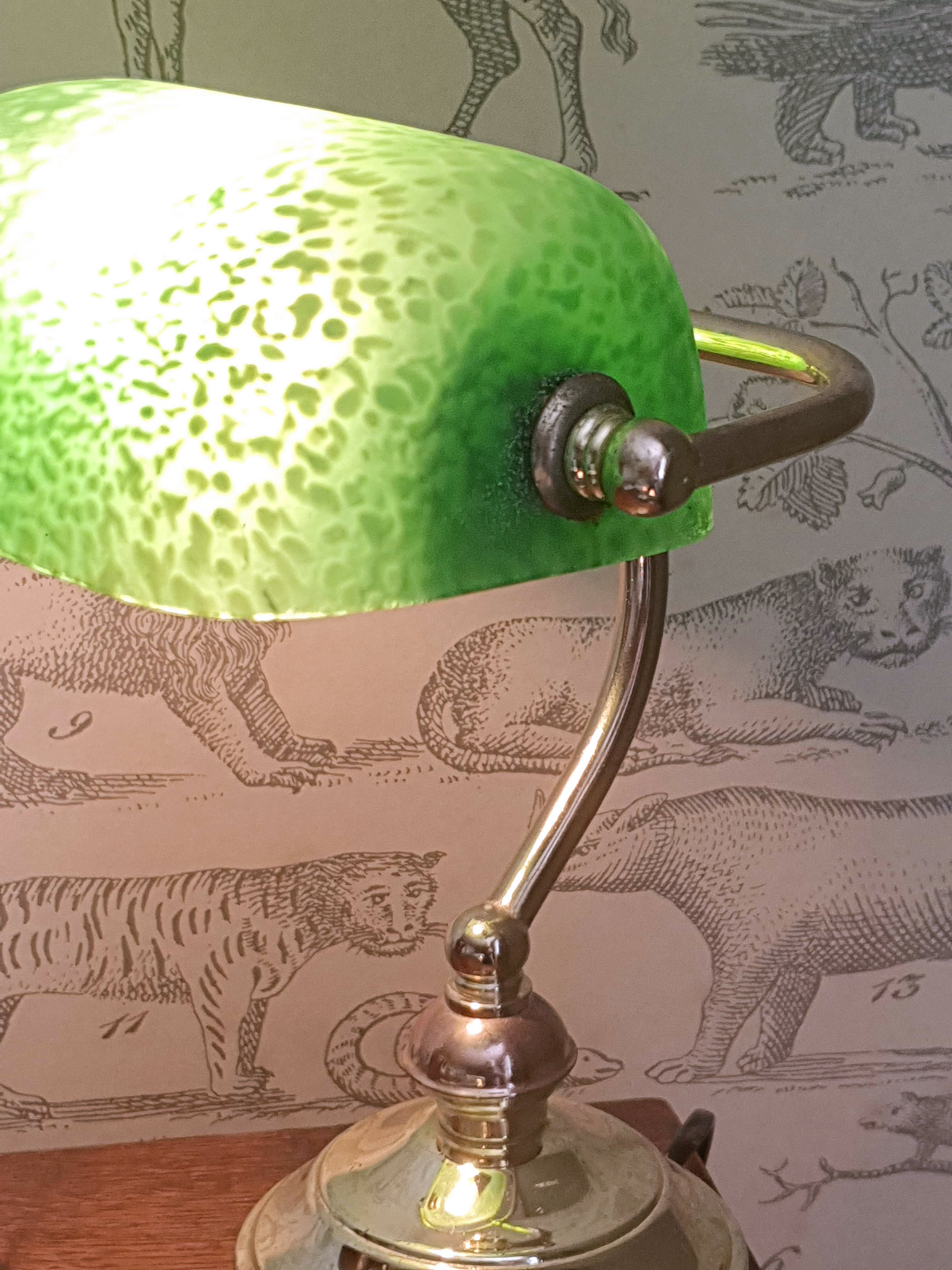 Pair of notary or banker lamps