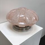 Large Art Deco ceiling light in pink Clichy glass
