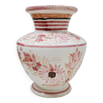 Quimper vase pink flowers