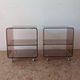 Pair of vintage smoked plexiglass bedside tables or accent furniture.