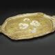 Florentine wooden tray painted with the hand of oval shape