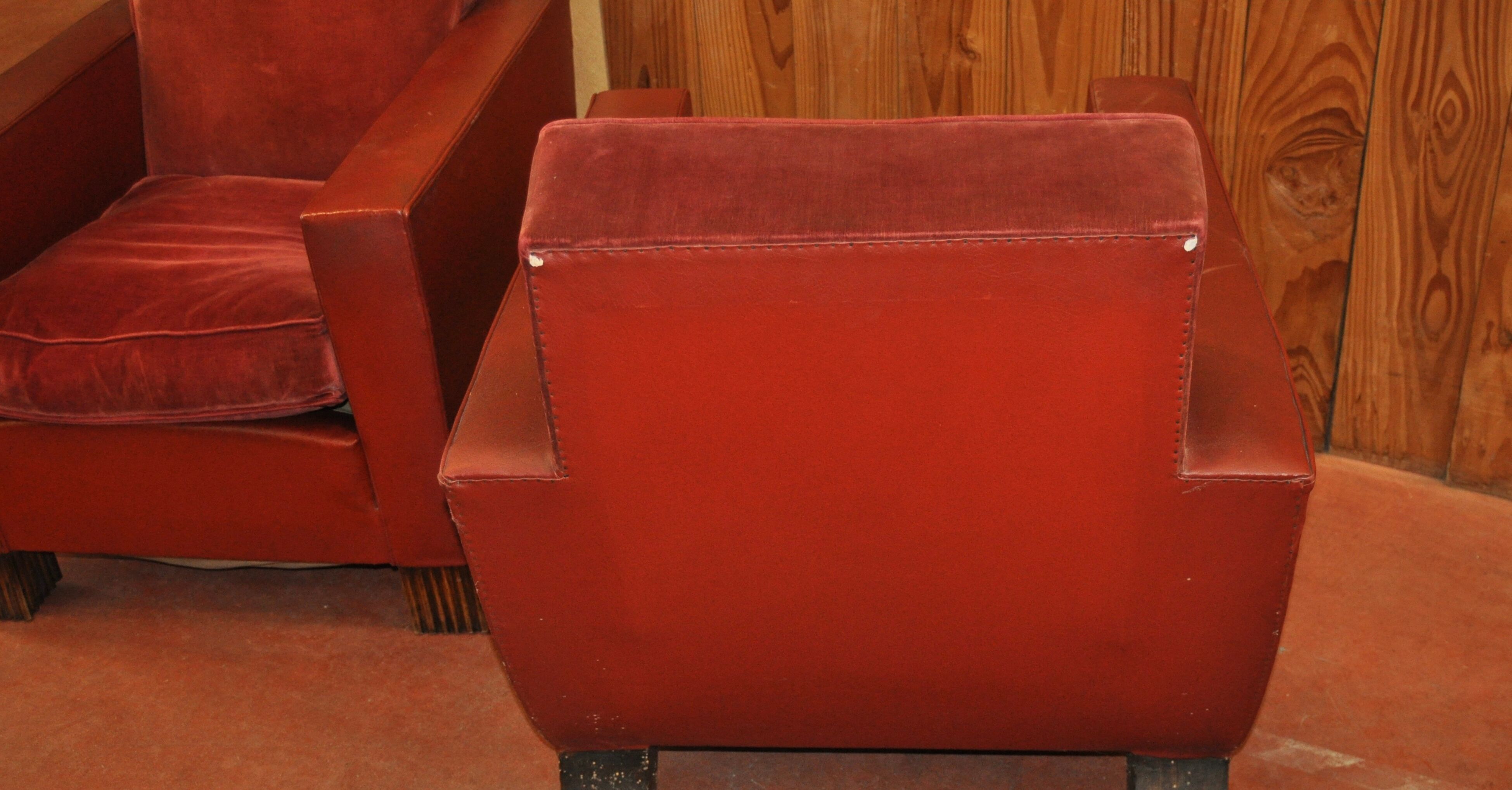 Pair of club armchairs