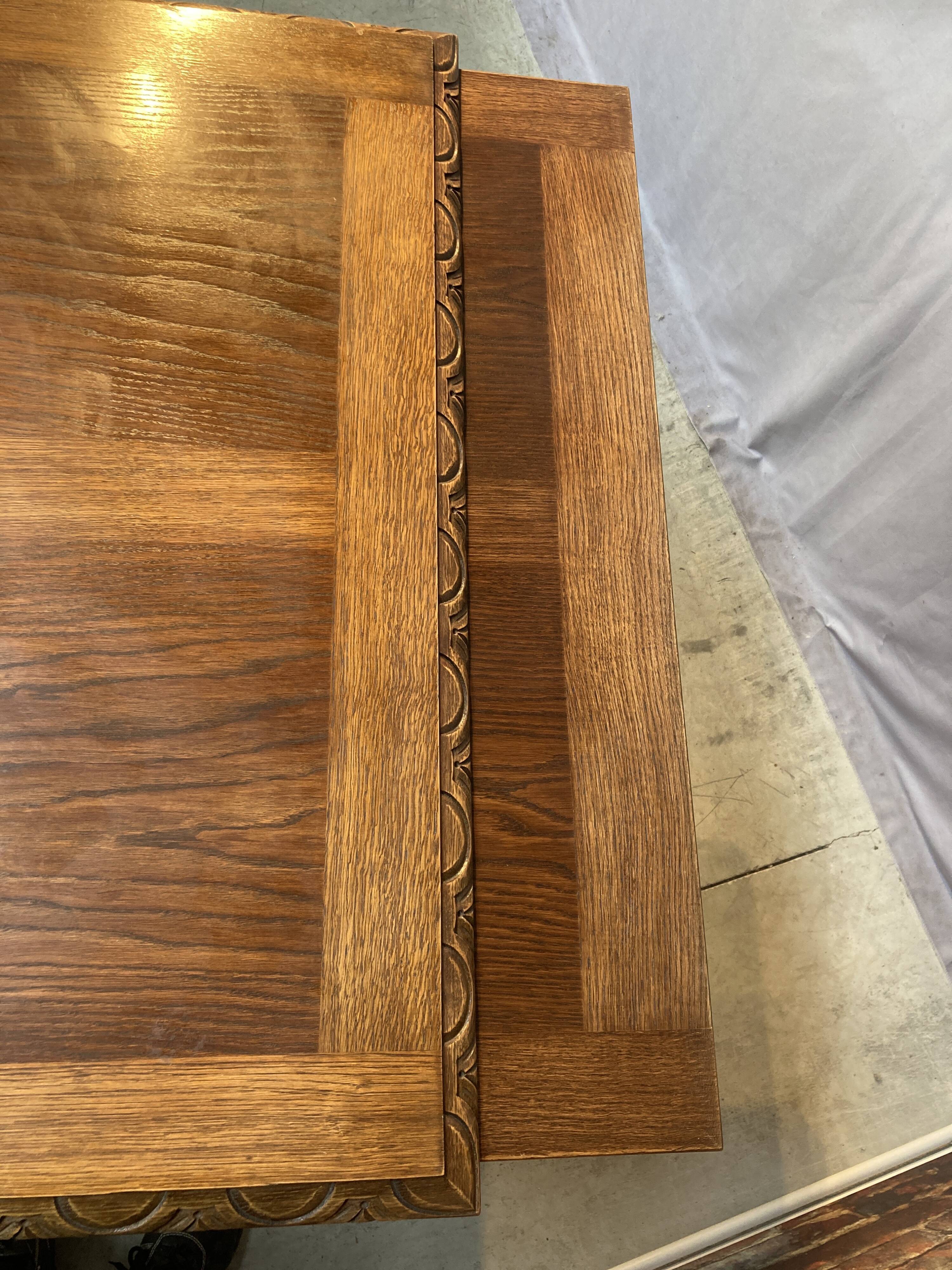 Large carved solid wood table, Spanish neo renaissance style