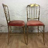 Pair of brass chairs "Chiavari"