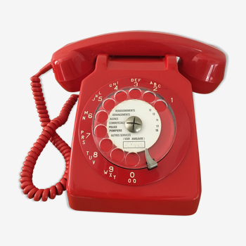 Téléphone à cadran vintage s63 rouge