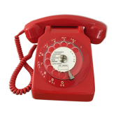 Téléphone à cadran vintage s63 rouge