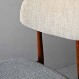 Pair of Scandinavian chairs in wood and fabric
