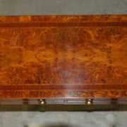 Console en Orme Burr & Bois Satiné restaurée, vers 1920