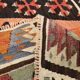 Pastel Tones Geometric Pattern Turkish Woven Wool Kilim Rug, 185x350 Cm