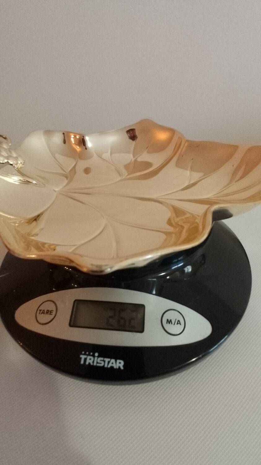 Silver leaf vine dish, silver-plated metal