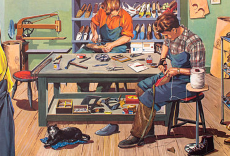 Poster "Shoemaker" educational grid 1965