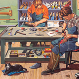 Poster "Shoemaker" educational grid 1965