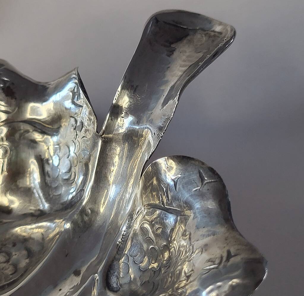 Fratelli Lisi Sterling Silver Leaf Shaped Dish Italian