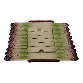 Hand-painted asparagus dish