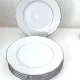 6 flat plates in white porcelain