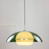 Italian Space Age Green Pendant Lamp in Acrylic Glass, 70s