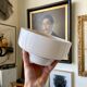 White ceramic pot and saucer ⌀ 20 cm