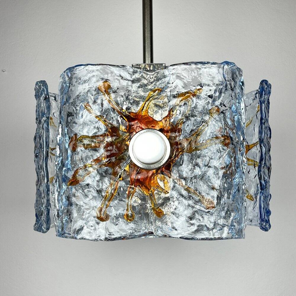 Mid-century Murano glass chandelier attributed to Toni Zuccheri for Mazzega, Italy, 1970s.