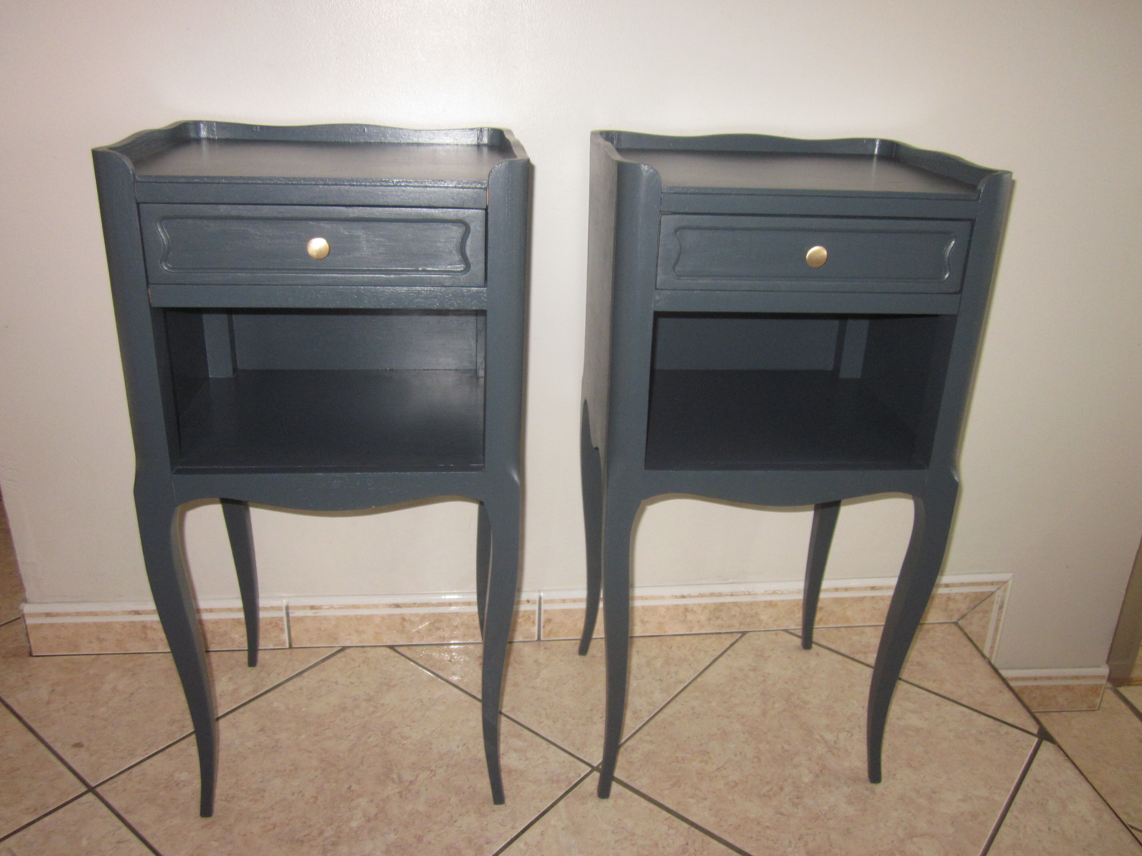 Anthracite grey style bedside pair