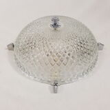 Glass and chrome ceiling light