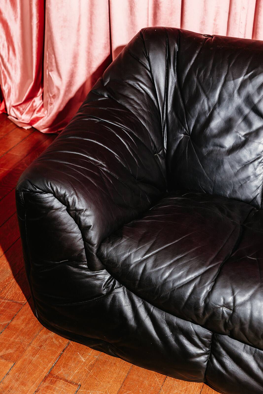 Leather Sloop sofa by Michel Ducaroy for Ligne Roset, France, 1970.