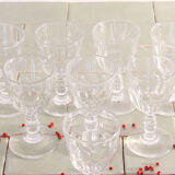 8 carved crystal wine glasses