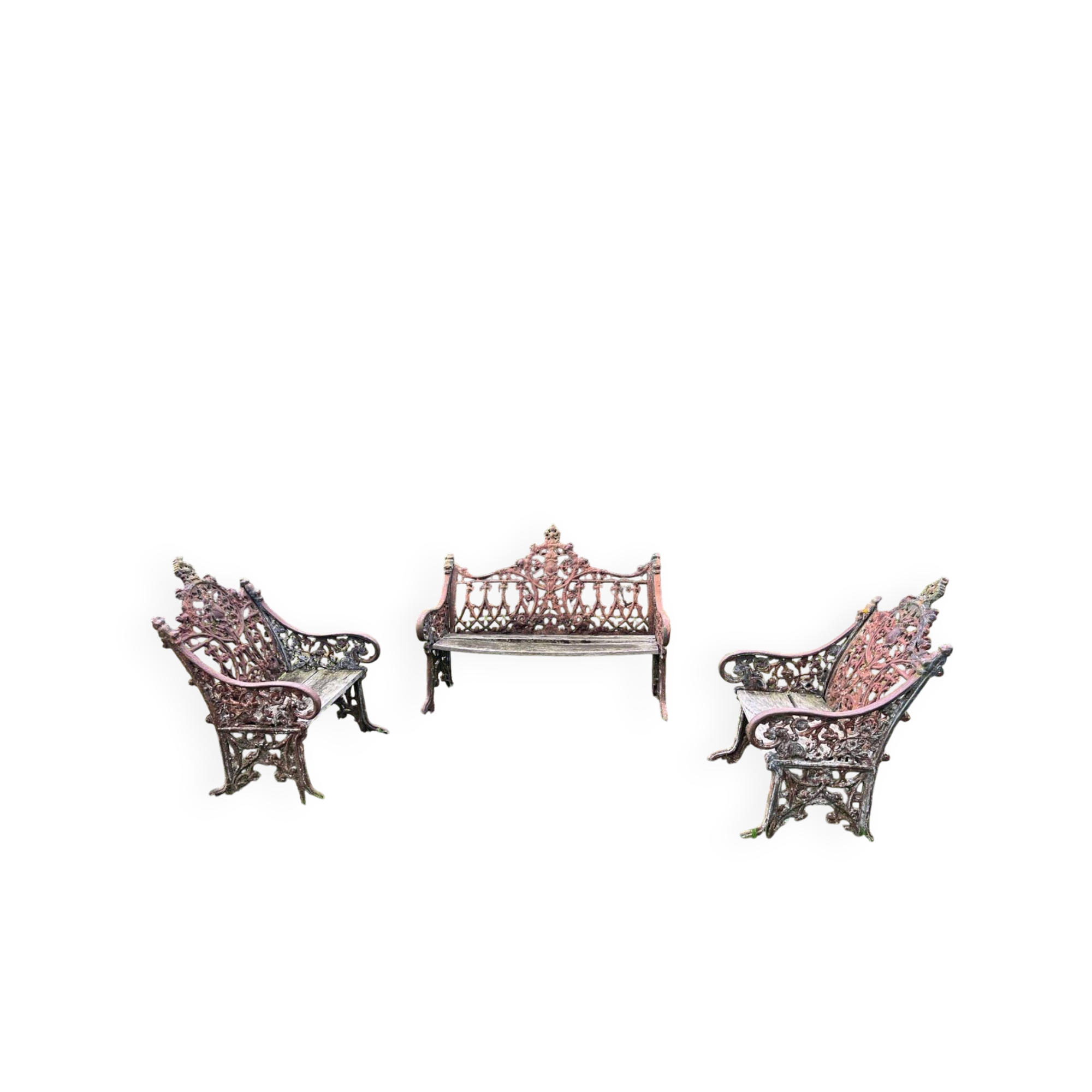 Sculpted cast iron garden furniture