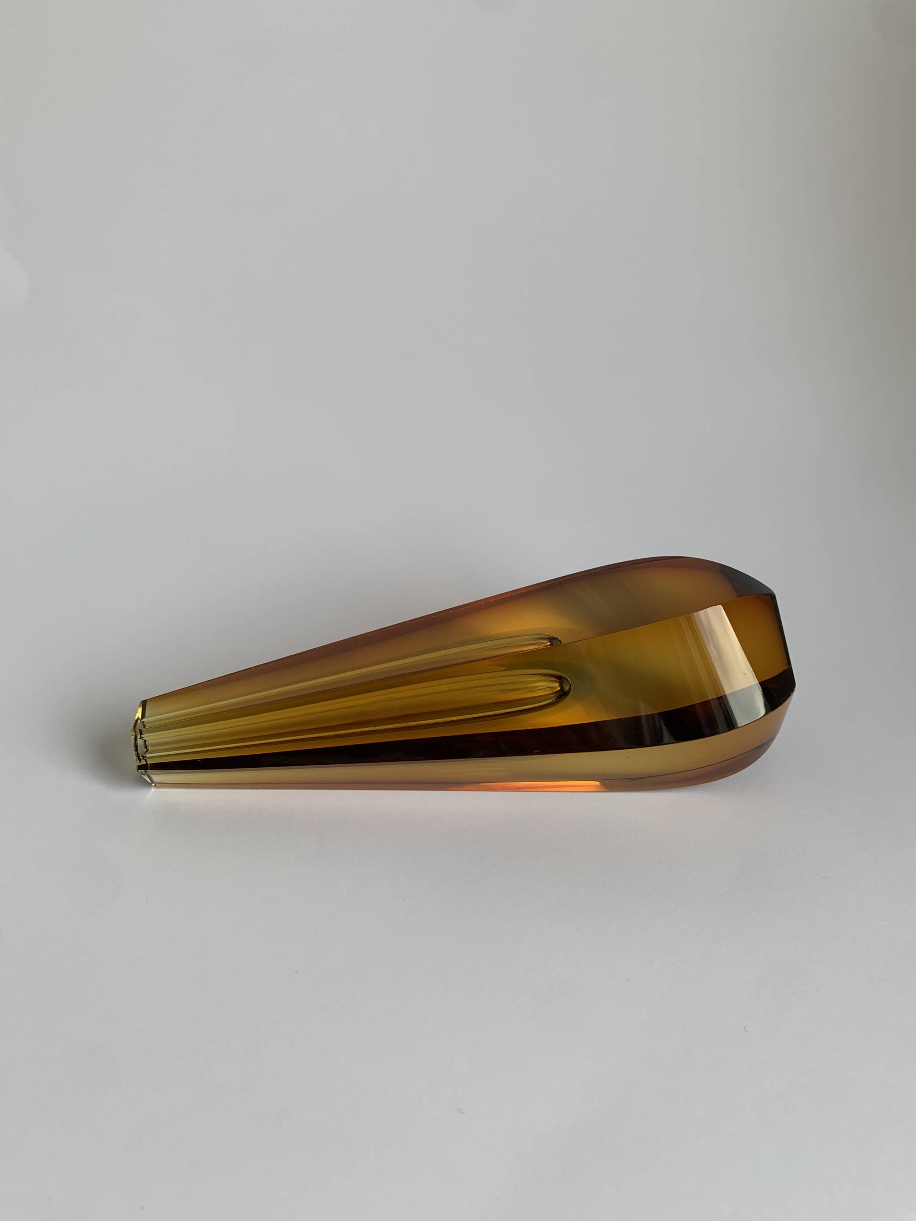 Glass Vase by P.Hlava for Exbor Czech, 1960s