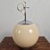 Globe de suspension en verre crème et chrome, Danemark, 1970.