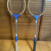 Pair of Vintage Wooden Badminton Rackets