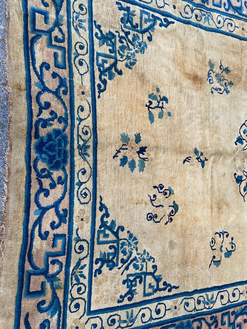 Tapis ancien chinois pékin fait main 194x260 cm
